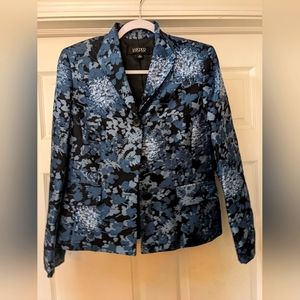 Kasper Women's Size 6 Floral Blazer Blue And Black